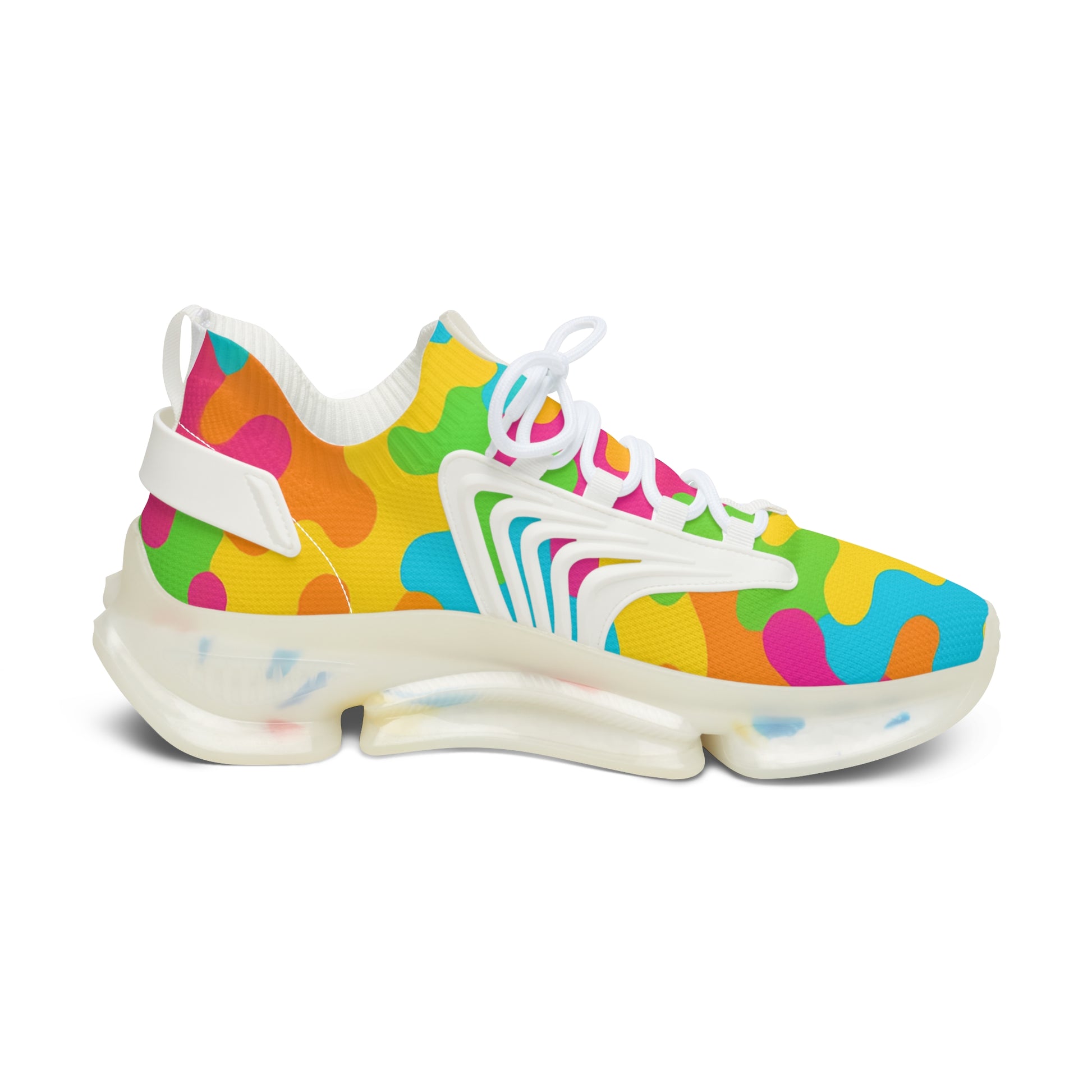 Colorful sneaker with a pattern on a white background
