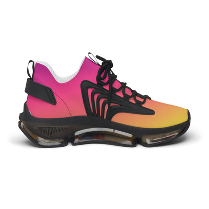 Multicolored sneaker with gradient design on a white background