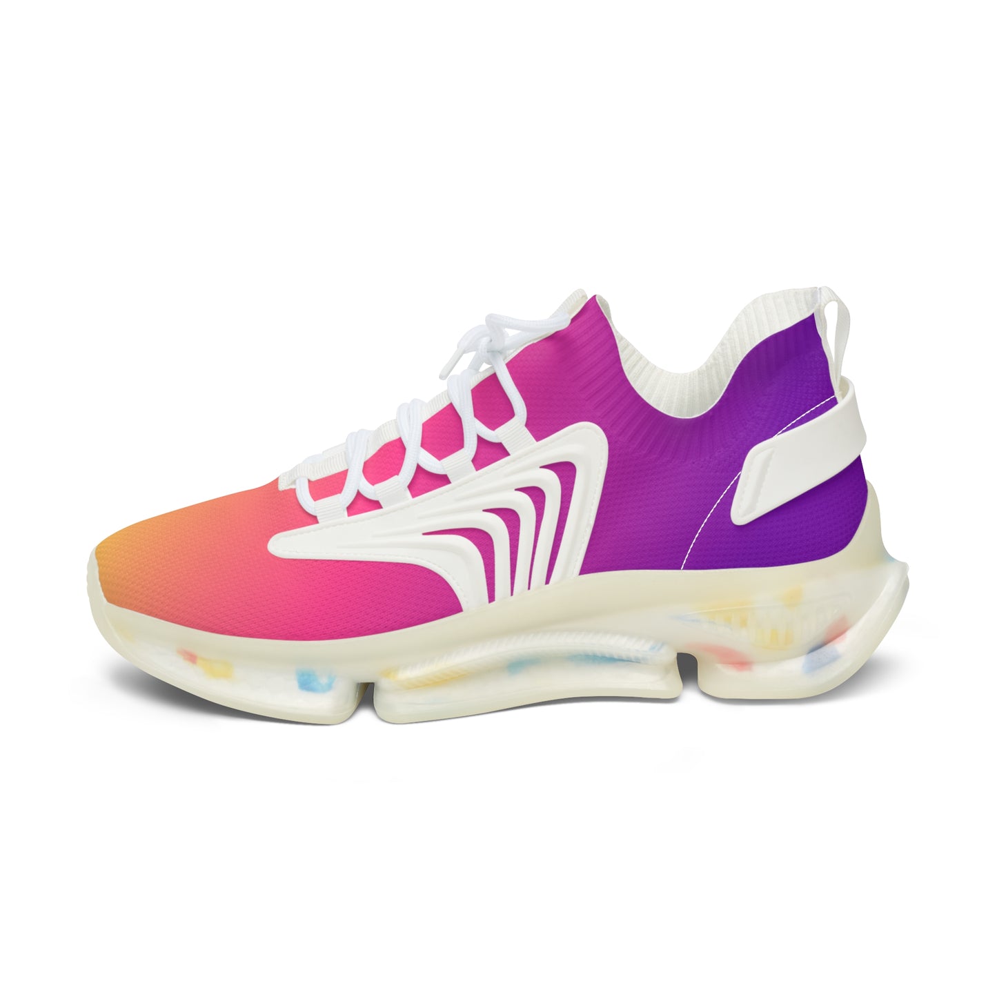 Colorful sneaker with a gradient design on a white background