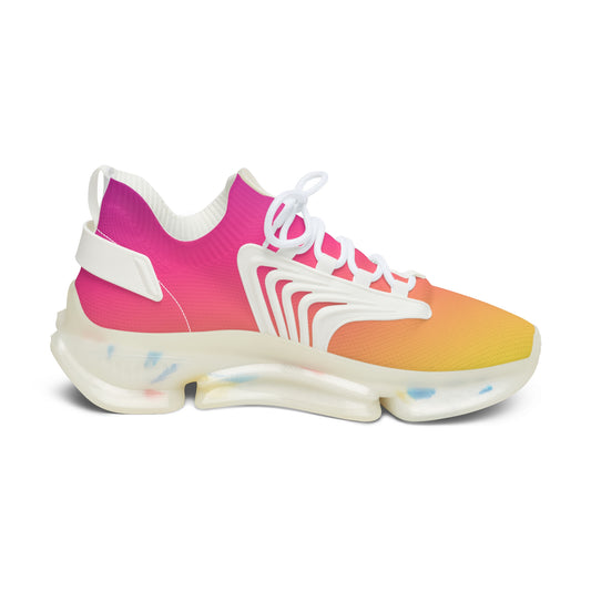 Multicolored sneaker with a gradient design on a white background