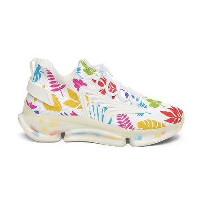 Colorful floral-patterned sneaker on a white background