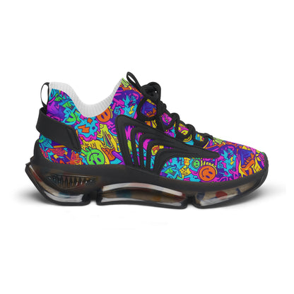 Colorful sneaker with a pattern on a white background