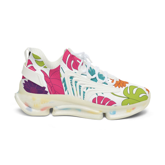 Colorful floral-patterned sneaker on a white background