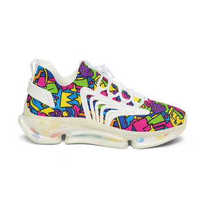 Colorful sneaker with abstract pattern on a white background