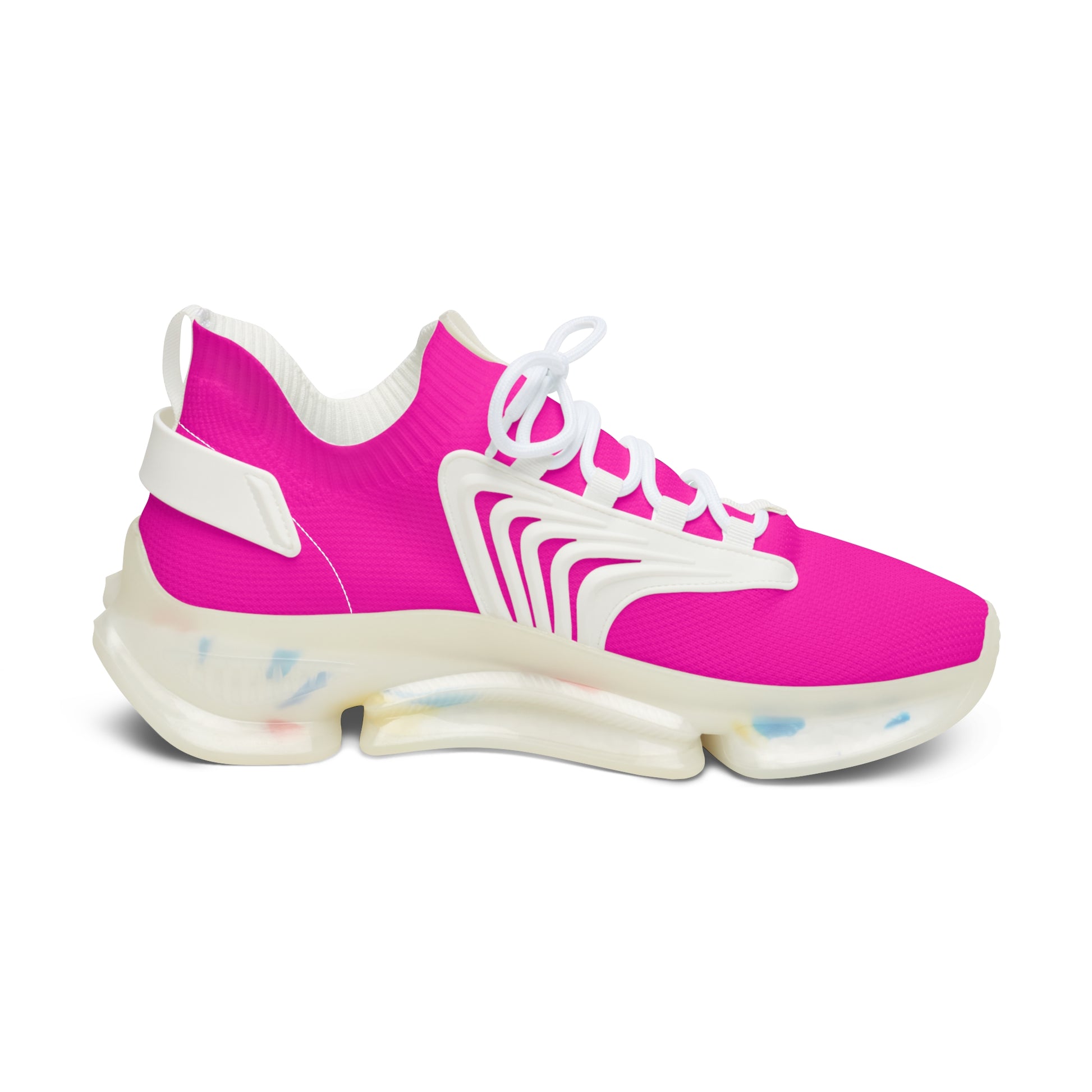 Pink and white sneaker on a white background